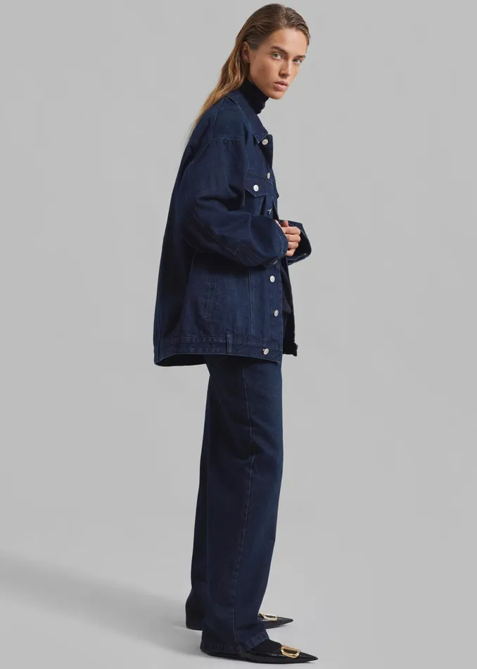 The Frankie Shop Bottoms William Denim Pants 8211 Dark Wash 8211 Women