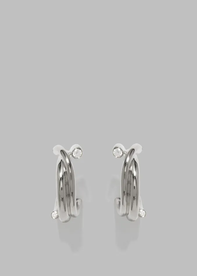 The Frankie Shop Completedworks Zirconia Hoop Earrings 8211 Silver 8211 Women