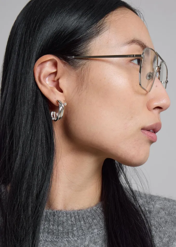 The Frankie Shop Completedworks Zirconia Hoop Earrings 8211 Silver 8211 Women
