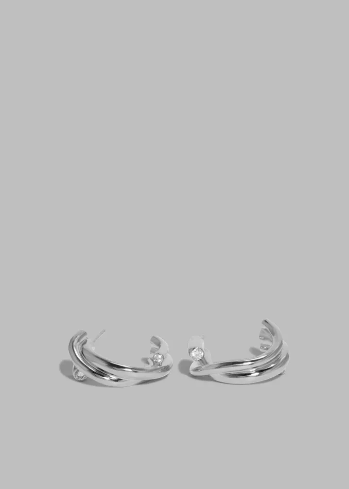 The Frankie Shop Completedworks Zirconia Hoop Earrings 8211 Silver 8211 Women