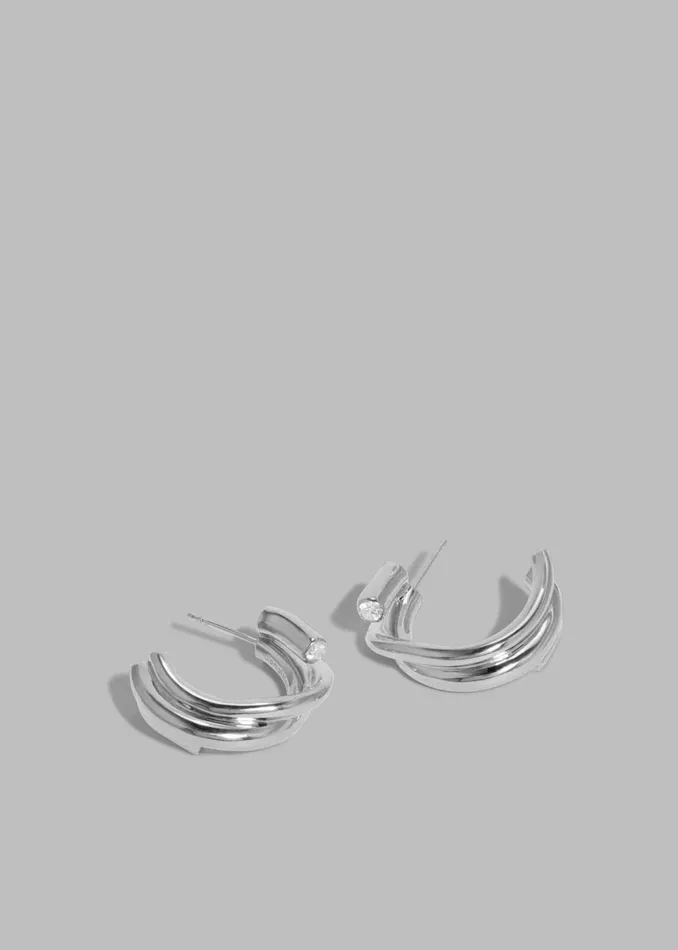 The Frankie Shop Completedworks Zirconia Hoop Earrings 8211 Silver 8211 Women