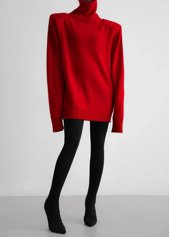 The Frankie Shop Dresses Emilia Mini Padded Sweater Dress 8211 Red 8211 Women