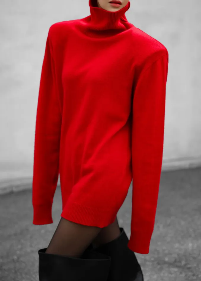 The Frankie Shop Dresses Emilia Mini Padded Sweater Dress 8211 Red 8211 Women