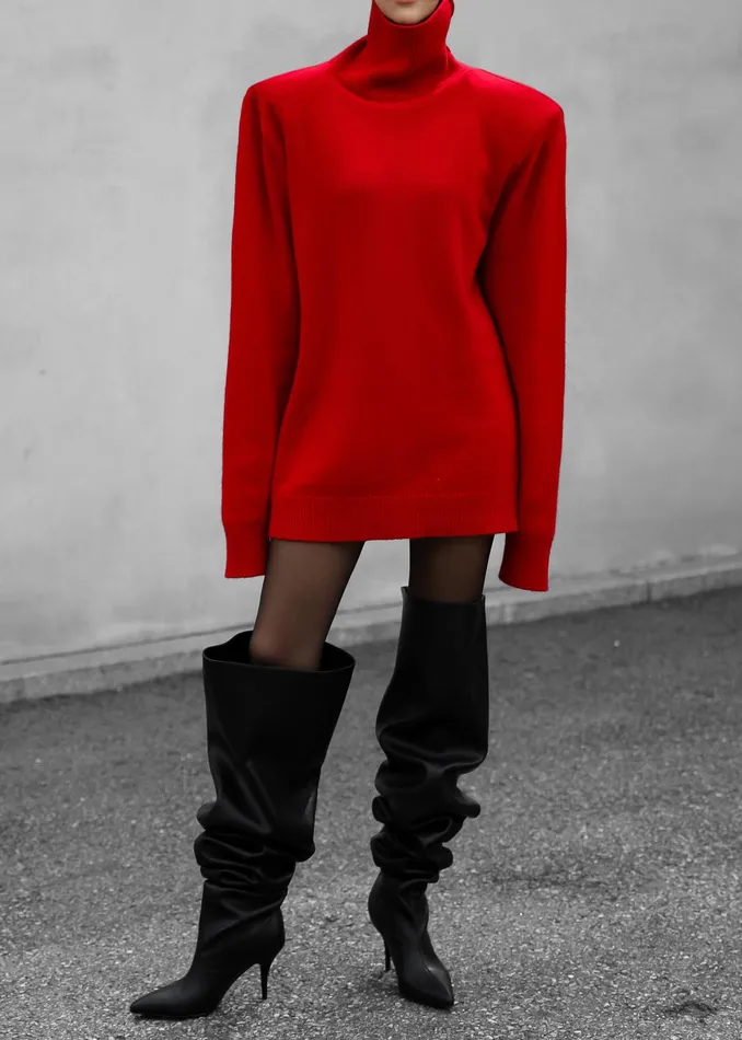 The Frankie Shop Dresses Emilia Mini Padded Sweater Dress 8211 Red 8211 Women