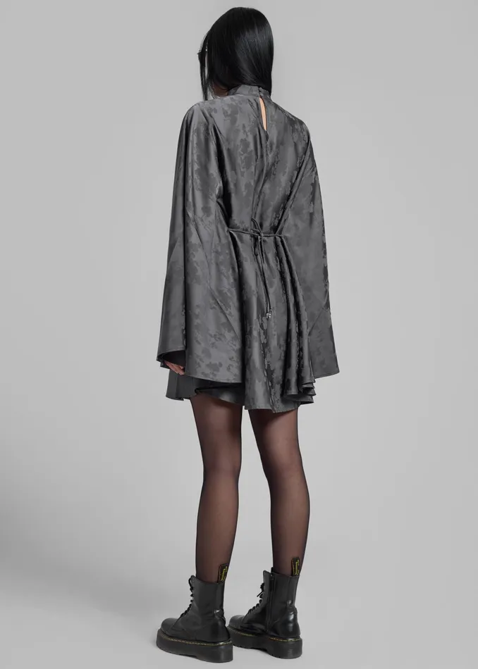The Frankie Shop Dresses Rotate Bat Sleeve Mini Dress 8211 Gray Print 8211 Women