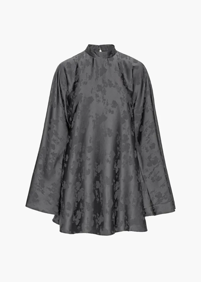The Frankie Shop Dresses Rotate Bat Sleeve Mini Dress 8211 Gray Print 8211 Women