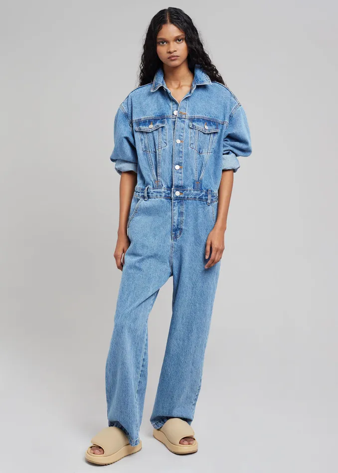 The Frankie Shop Jumpsuits Jas Denim Jumpsuit 8211 Dark Indigo 8211 Women