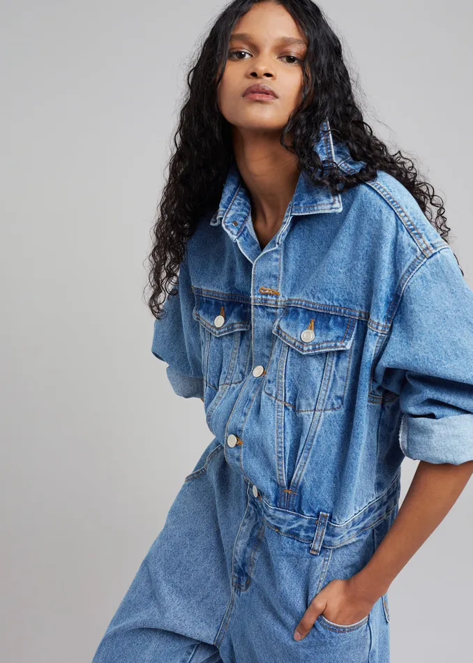 The Frankie Shop Jumpsuits Jas Denim Jumpsuit 8211 Dark Indigo 8211 Women
