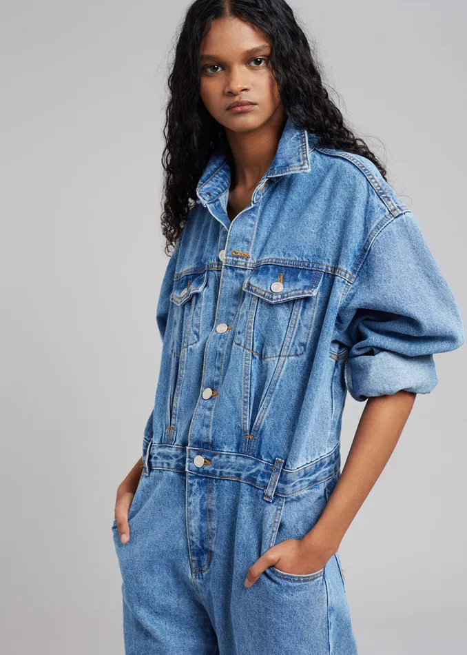 The Frankie Shop Jumpsuits Jas Denim Jumpsuit 8211 Dark Indigo 8211 Women