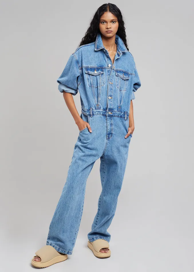 The Frankie Shop Jumpsuits Jas Denim Jumpsuit 8211 Dark Indigo 8211 Women
