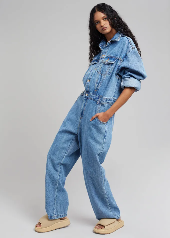 The Frankie Shop Jumpsuits Jas Denim Jumpsuit 8211 Dark Indigo 8211 Women