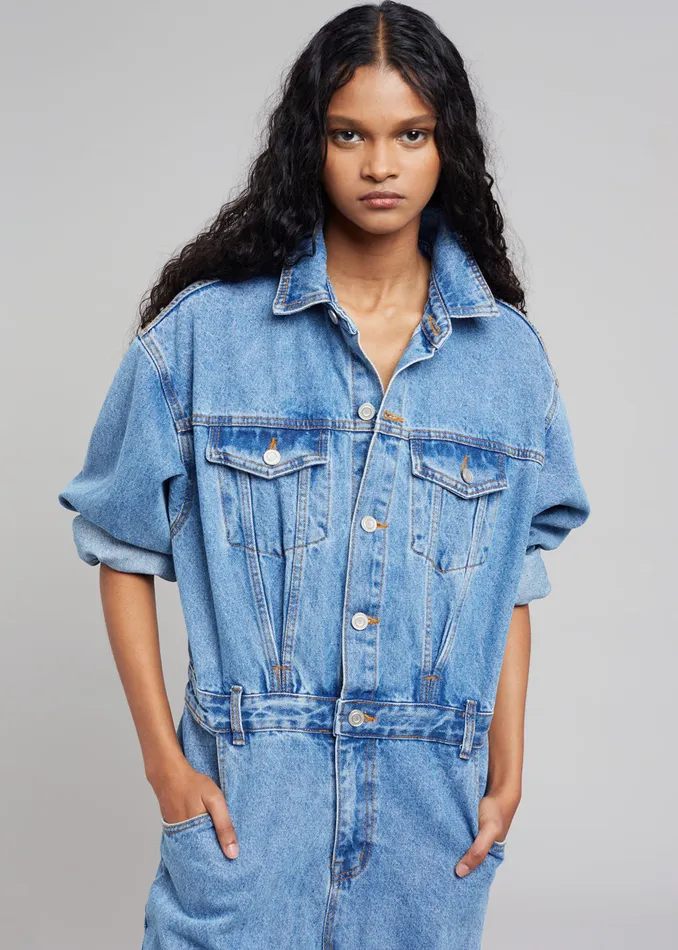 The Frankie Shop Jumpsuits Jas Denim Jumpsuit 8211 Dark Indigo 8211 Women