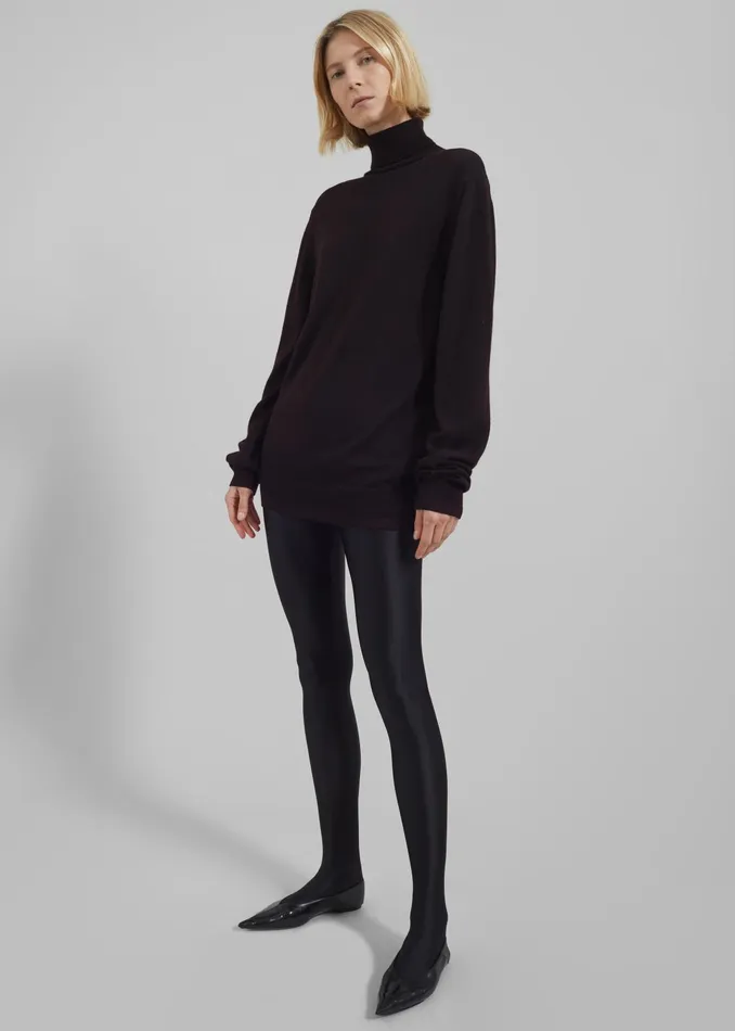 The Frankie Shop Knitwear Eve Thin Turtleneck Sweater 8211 Dark Plum 8211 Women The Frankie Shop Knitwear Eve Thin Turtleneck Sweater 8211 Dark Plum 8211 Women