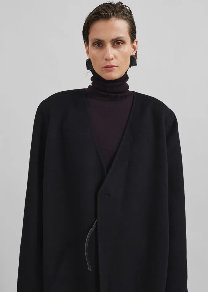 The Frankie Shop Knitwear Eve Thin Turtleneck Sweater 8211 Dark Plum 8211 Women