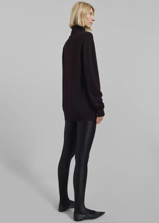 The Frankie Shop Knitwear Eve Thin Turtleneck Sweater 8211 Dark Plum 8211 Women