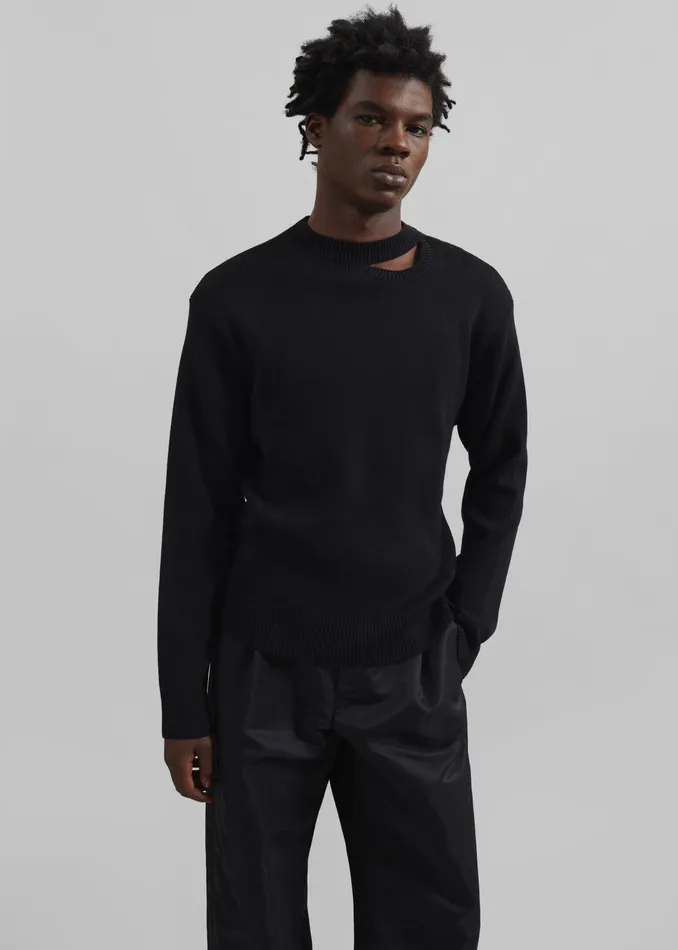 The Frankie Shop Knitwear Louis Gabriel Nouchi Wool Jumper With Signature Opening 8211 Black 8211 Men The Frankie Shop Knitwear Louis Gabriel Nouchi Wool Jumper With Signature Opening 8211 Black 8211 Men