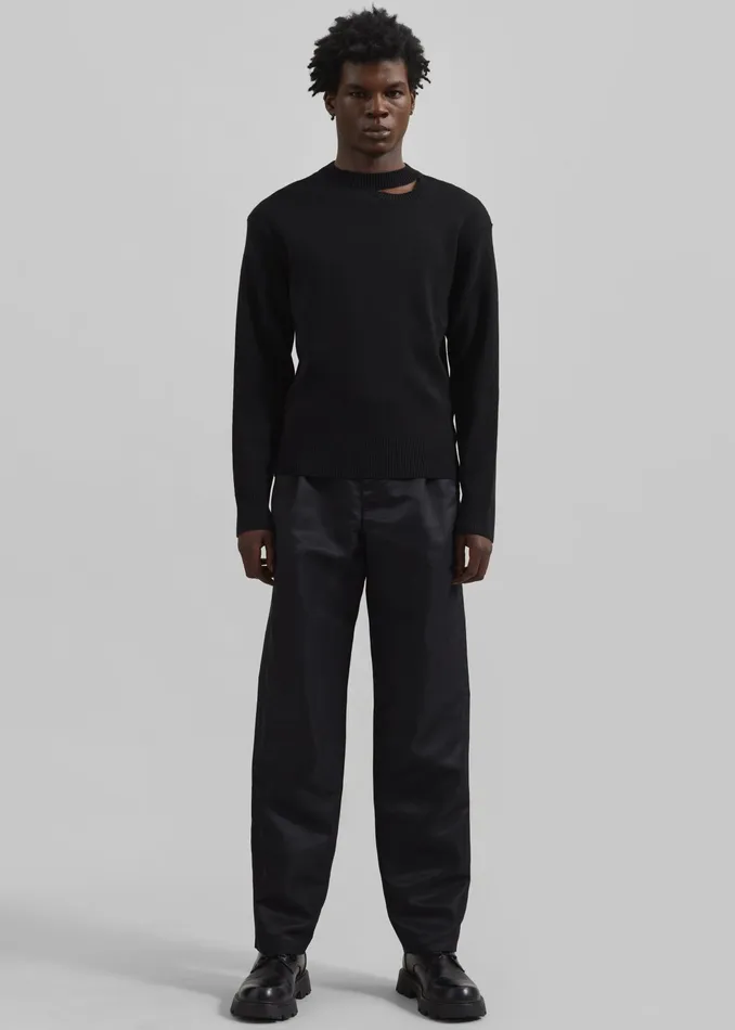 The Frankie Shop Knitwear Louis Gabriel Nouchi Wool Jumper With Signature Opening 8211 Black 8211 Men