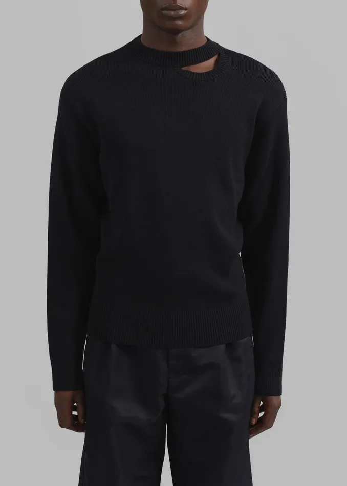 The Frankie Shop Knitwear Louis Gabriel Nouchi Wool Jumper With Signature Opening 8211 Black 8211 Men
