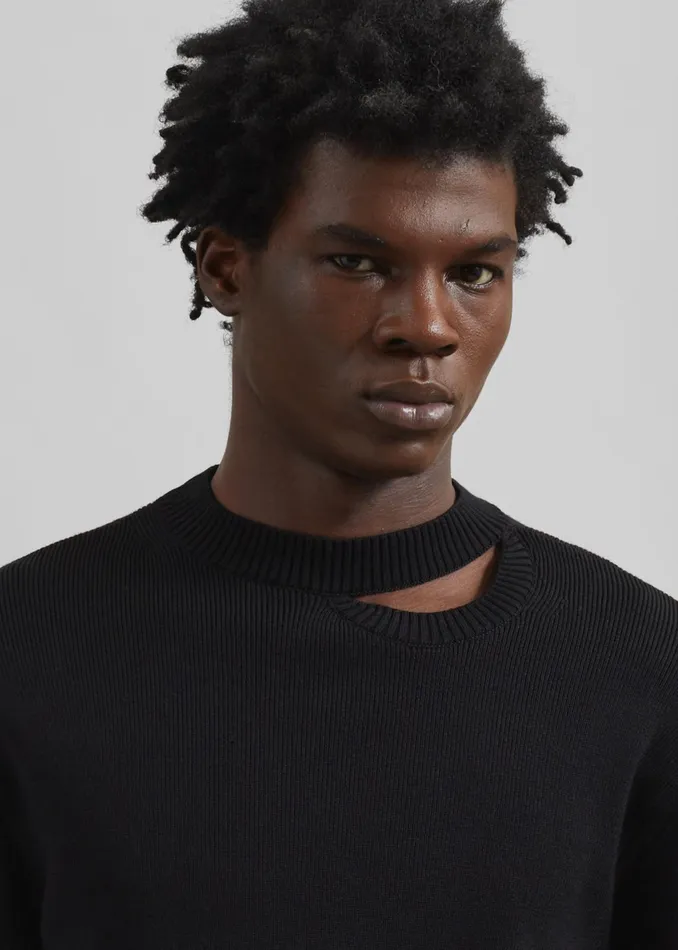 The Frankie Shop Knitwear Louis Gabriel Nouchi Wool Jumper With Signature Opening 8211 Black 8211 Men