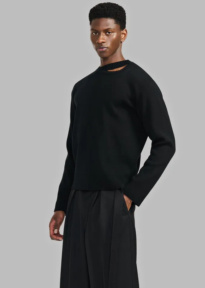 The Frankie Shop Knitwear Louis Gabriel Nouchi Wool Jumper With Signature Opening 8211 Black 8211 Men