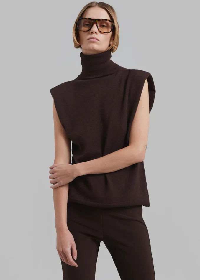 The Frankie Shop Knitwear Nadia Thin Padded Sleeveless Turtleneck 8211 Brown 8211 Women The Frankie Shop Knitwear Nadia Thin Padded Sleeveless Turtleneck 8211 Brown 8211 Women