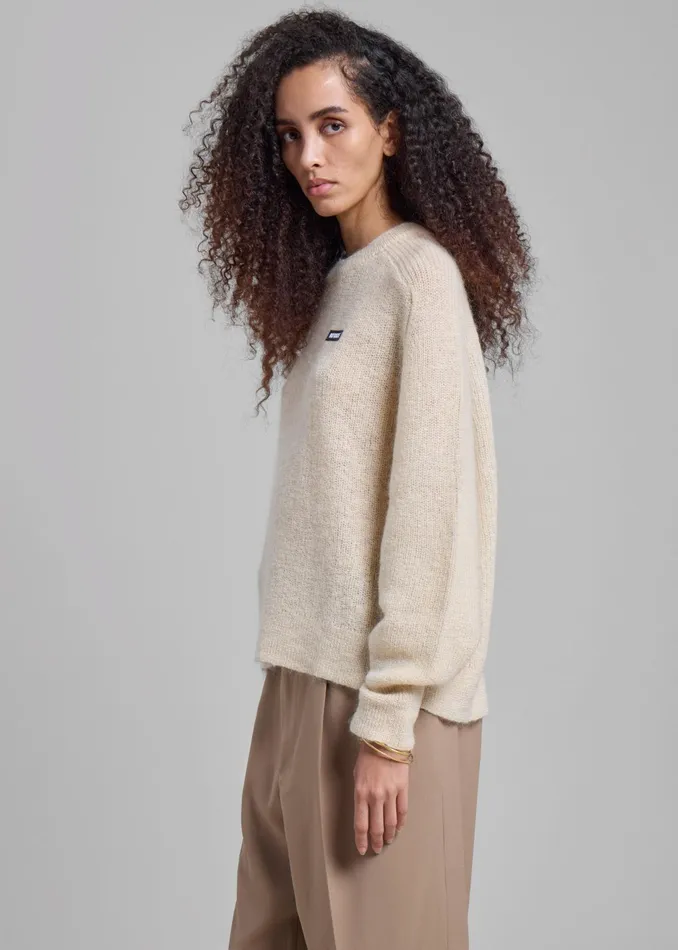 The Frankie Shop Knitwear Rotate Light Knit Logo Sweater 8211 Parchment 8211 Women
