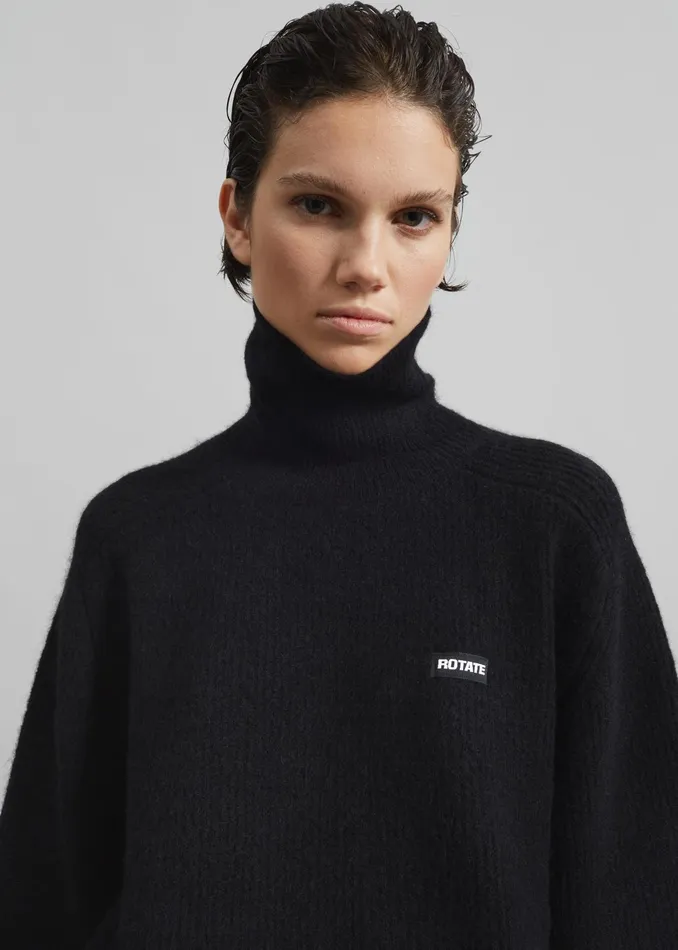The Frankie Shop Knitwear Rotate Turtleneck Sweater 8211 Black 8211 Women