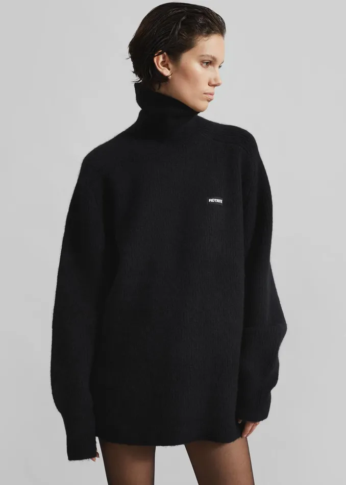 The Frankie Shop Knitwear Rotate Turtleneck Sweater 8211 Black 8211 Women