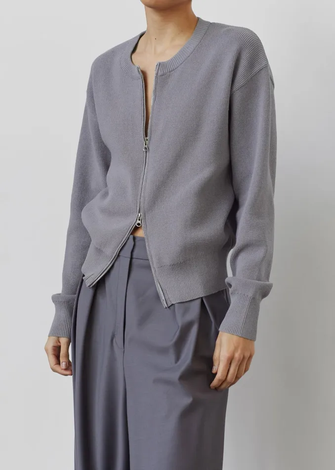 The Frankie Shop Knitwear Veronica ZipUp Cardigan 8211 Grey 8211 Women