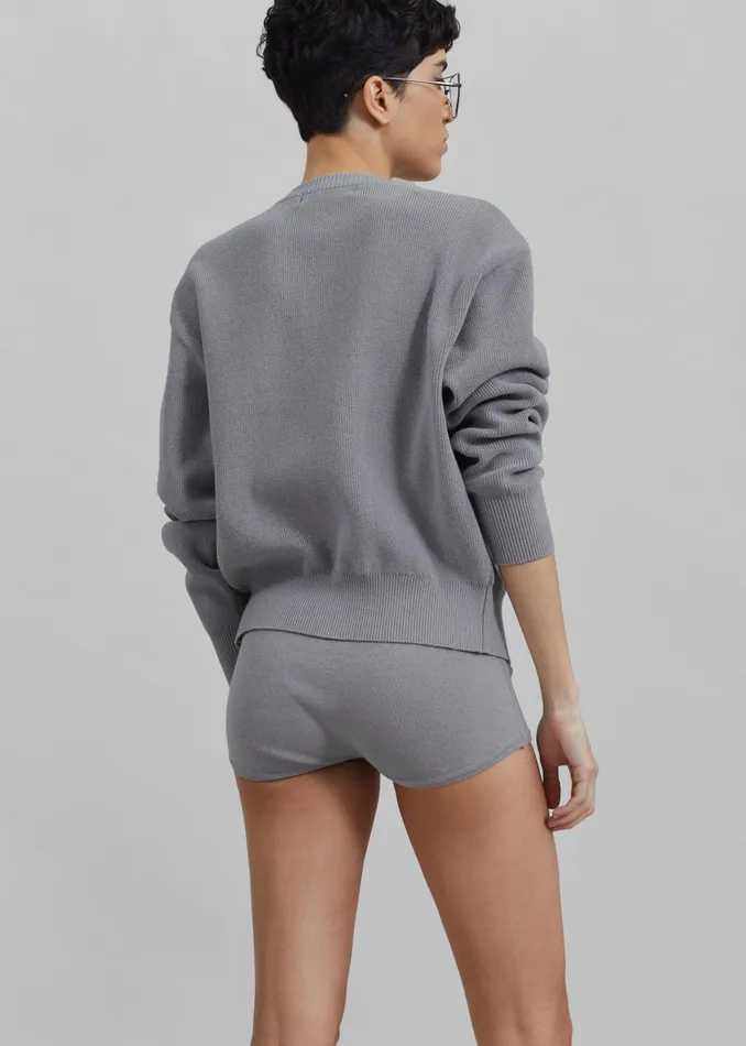 The Frankie Shop Knitwear Veronica ZipUp Cardigan 8211 Grey 8211 Women