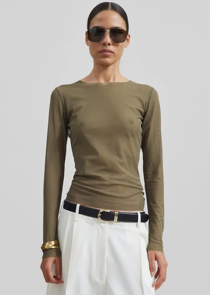 The Frankie Shop Ora Leather Belt 8211 BlackGold 8211 Women