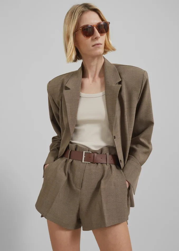 The Frankie Shop Outerwear Chappell Padded Blazer 8211 Brown 8211 Women