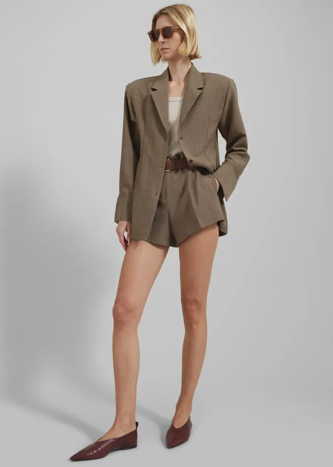 The Frankie Shop Outerwear Chappell Padded Blazer 8211 Brown 8211 Women