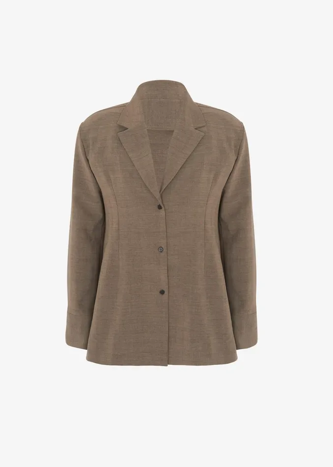The Frankie Shop Outerwear Chappell Padded Blazer 8211 Brown 8211 Women