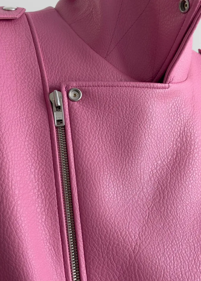 The Frankie Shop Outerwear Chicago Oversized Biker Jacket 8211 Pink 8211 Women