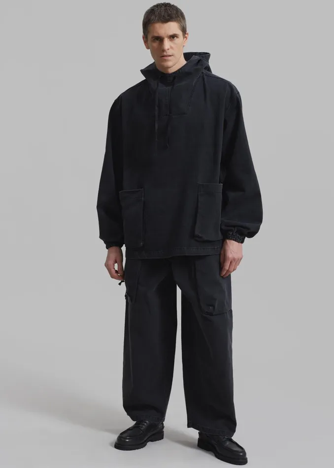 The Frankie Shop Outerwear Cliff Denim Hoodie 8211 Black 8211 Men