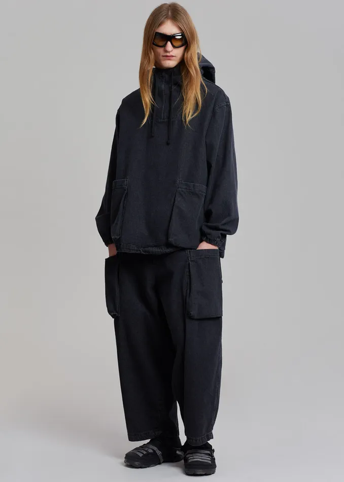 The Frankie Shop Outerwear Cliff Denim Hoodie 8211 Black 8211 Men