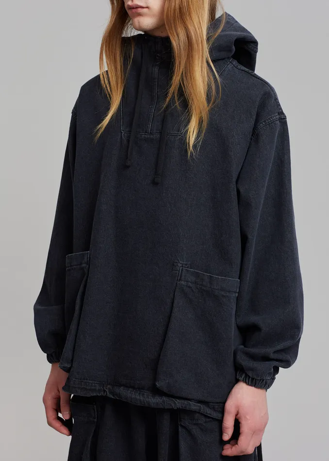 The Frankie Shop Outerwear Cliff Denim Hoodie 8211 Black 8211 Men