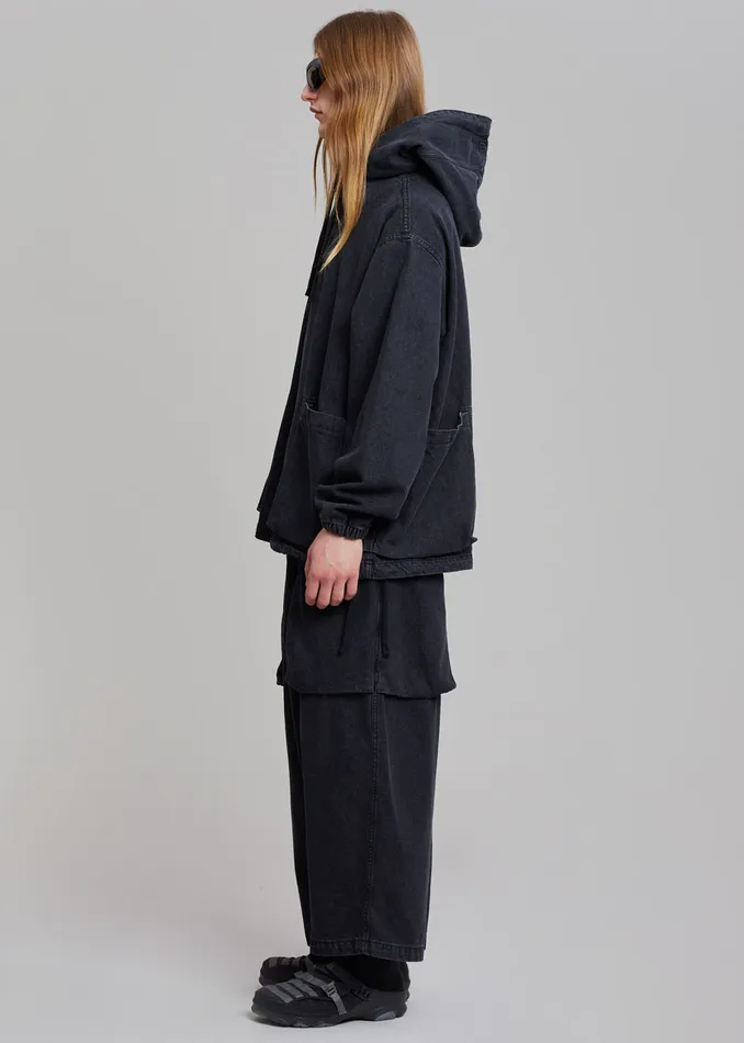 The Frankie Shop Outerwear Cliff Denim Hoodie 8211 Black 8211 Men