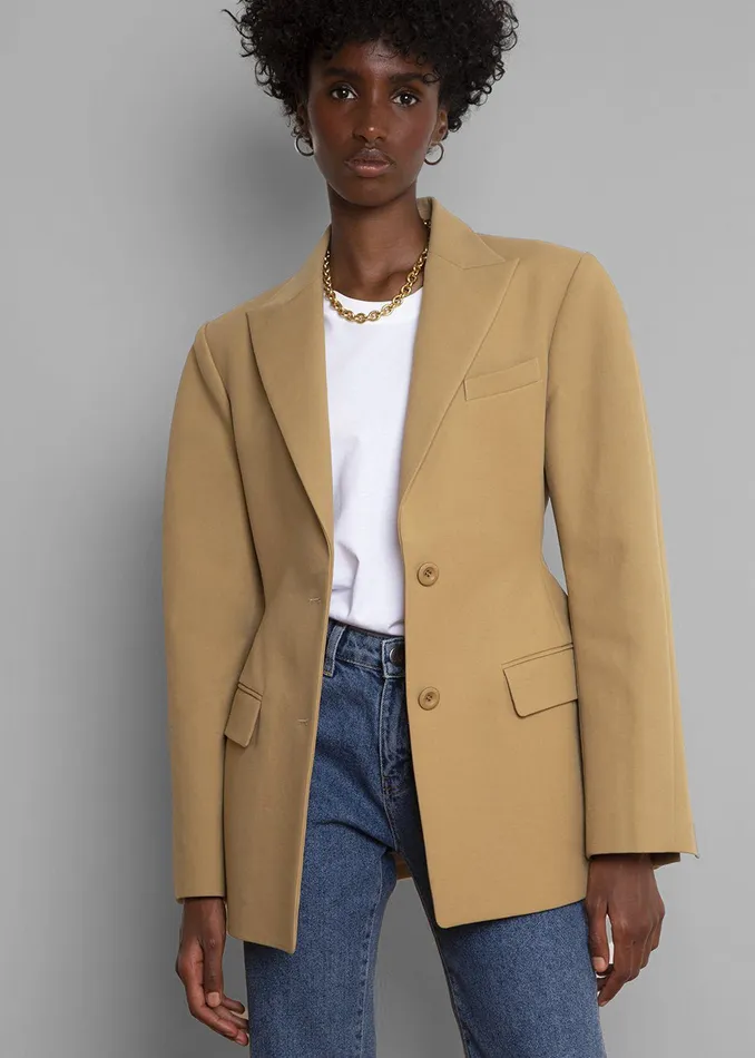 The Frankie Shop Outerwear Colette Hourglass Blazer 8211 Camel 8211 Women