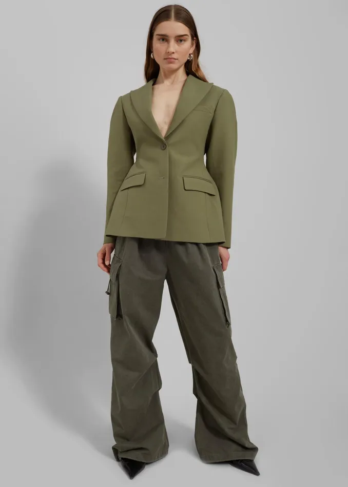The Frankie Shop Outerwear Colette Hourglass Blazer 8211 Khaki 8211 Women
