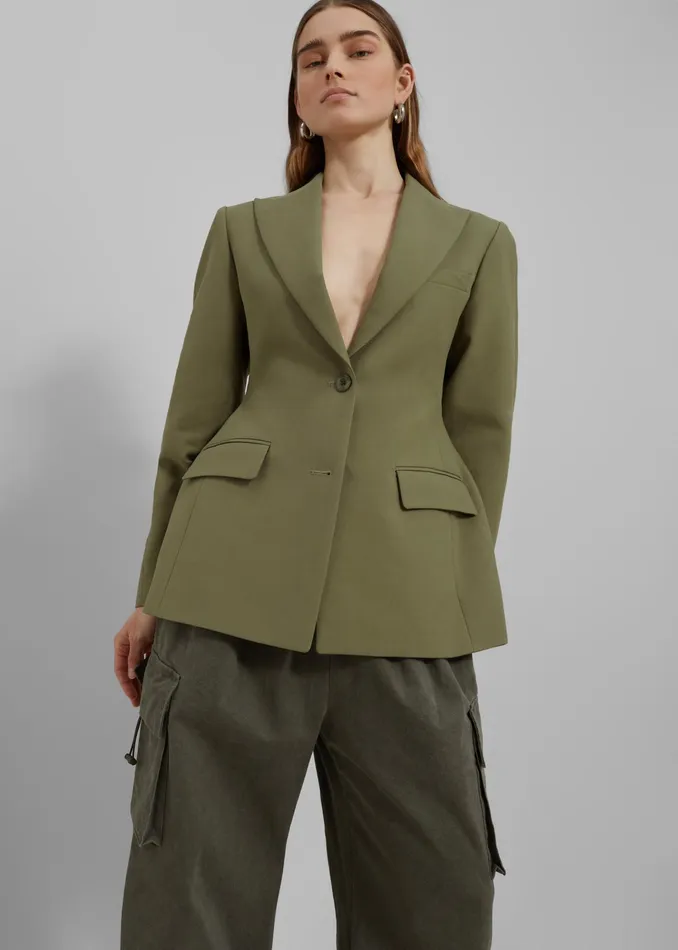 The Frankie Shop Outerwear Colette Hourglass Blazer 8211 Khaki 8211 Women