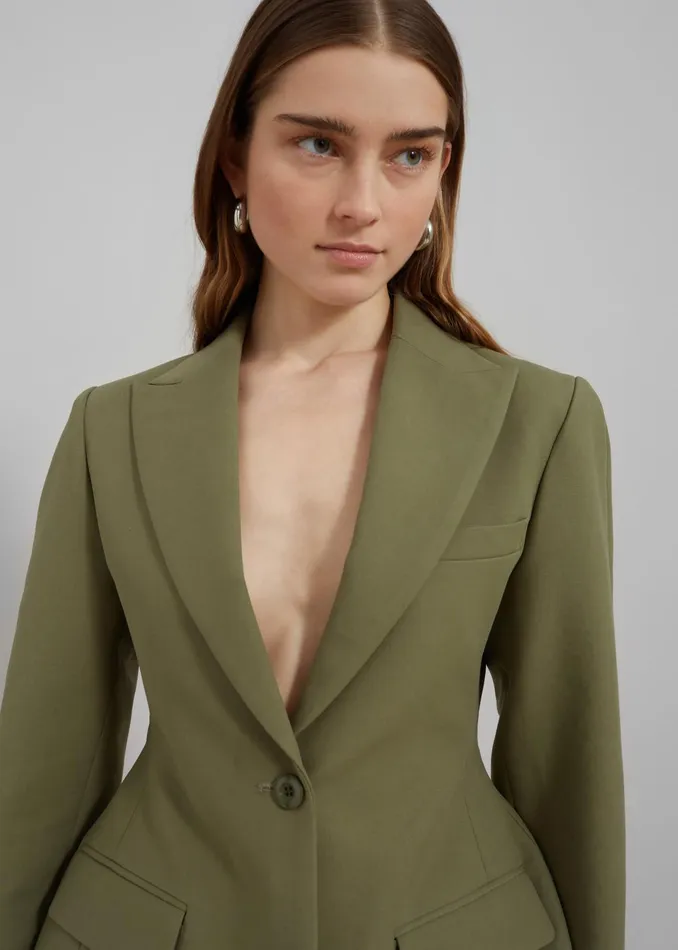 The Frankie Shop Outerwear Colette Hourglass Blazer 8211 Khaki 8211 Women