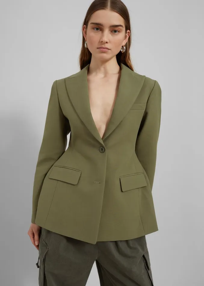 The Frankie Shop Outerwear Colette Hourglass Blazer 8211 Khaki 8211 Women