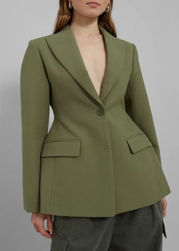 The Frankie Shop Outerwear Colette Hourglass Blazer 8211 Khaki 8211 Women