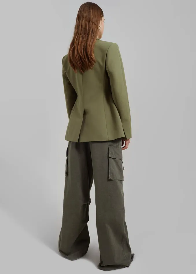 The Frankie Shop Outerwear Colette Hourglass Blazer 8211 Khaki 8211 Women