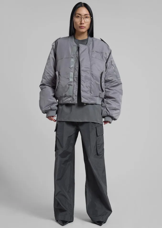 The Frankie Shop Outerwear Dalva Bomber Jacket 8211 Light Grey 8211 Women