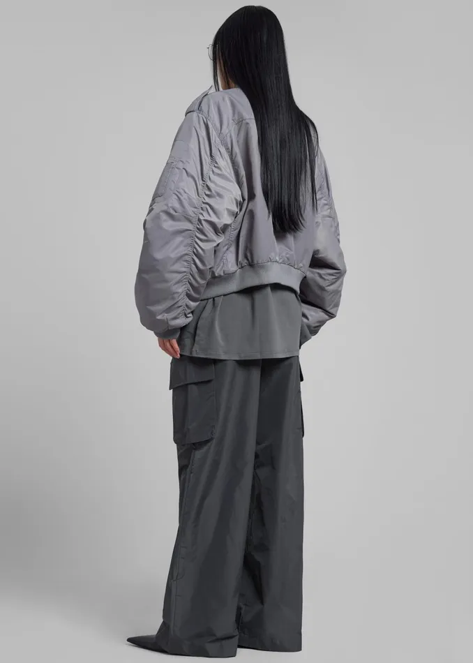 The Frankie Shop Outerwear Dalva Bomber Jacket 8211 Light Grey 8211 Women