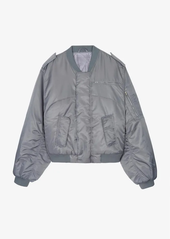 The Frankie Shop Outerwear Dalva Bomber Jacket 8211 Light Grey 8211 Women