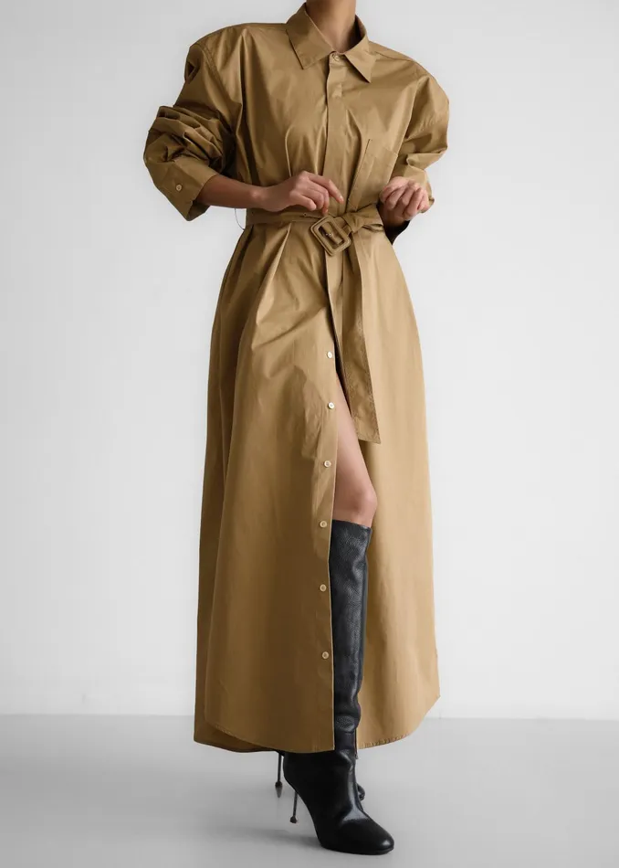 The Frankie Shop Outerwear Louisa Trench Dress 8211 Camel 8211 Women